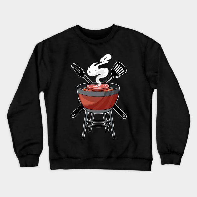 Grill with Meat fork & Spatula Crewneck Sweatshirt by Markus Schnabel